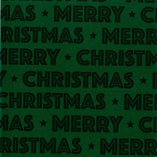 Julegavepapir Merry Christmas 57cmx154m grøn