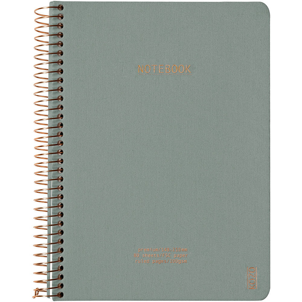 KOZO Premium notesbog A5 80ark grøn