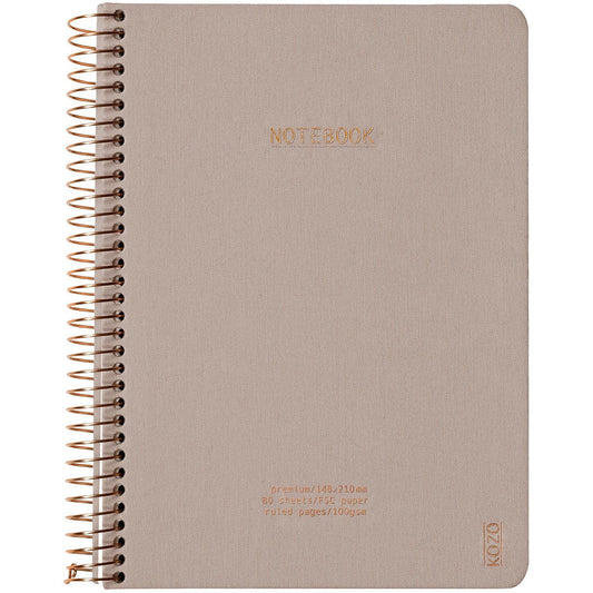 KOZO Premium notesbog A5 80ark Sand