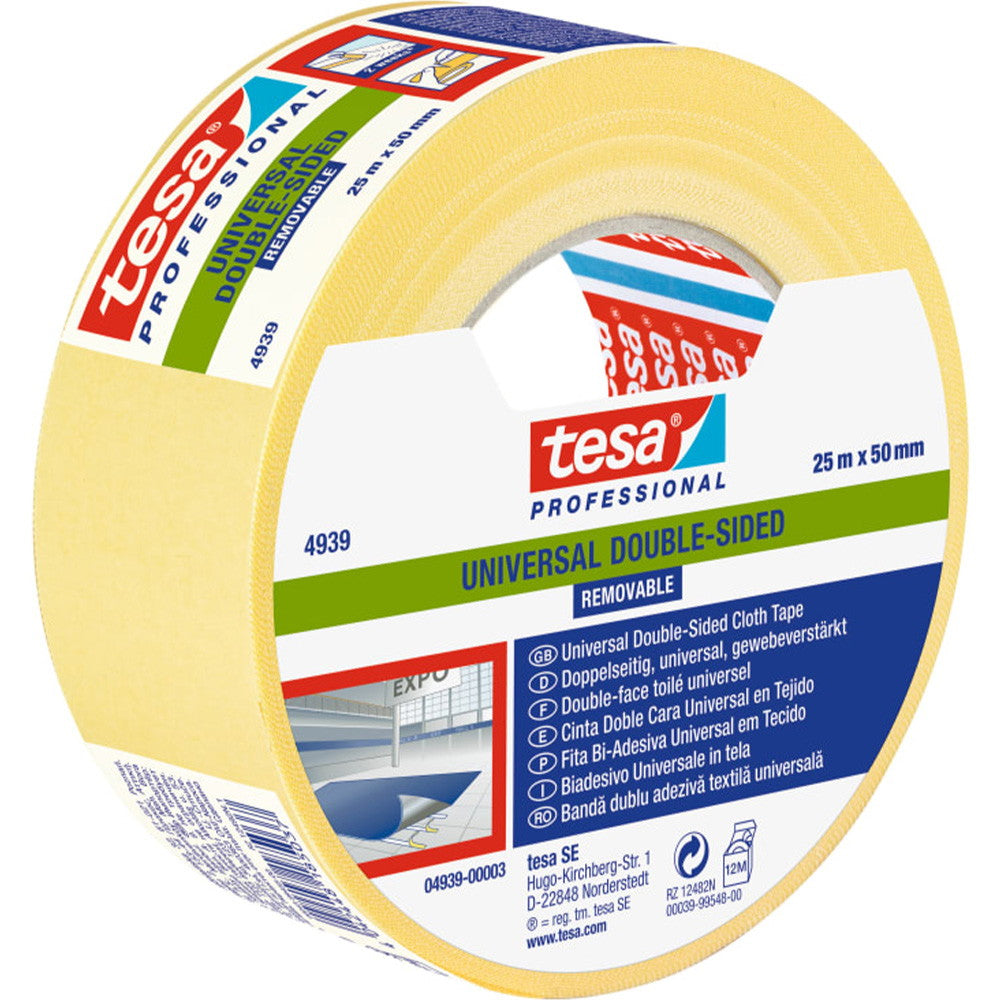 Tesa 4939 Universal aftagelig dobbeltsidet tape 25mx50mm