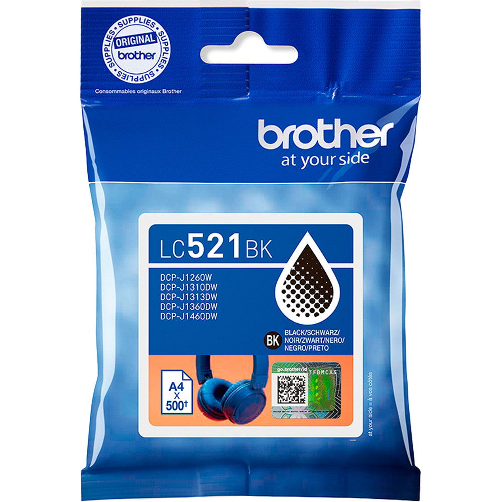 Brother LC521BK Sort blækpatron 500ark