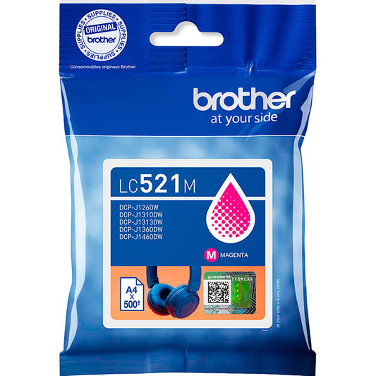 Brother LC521M Magenta blækpatron 500ark
