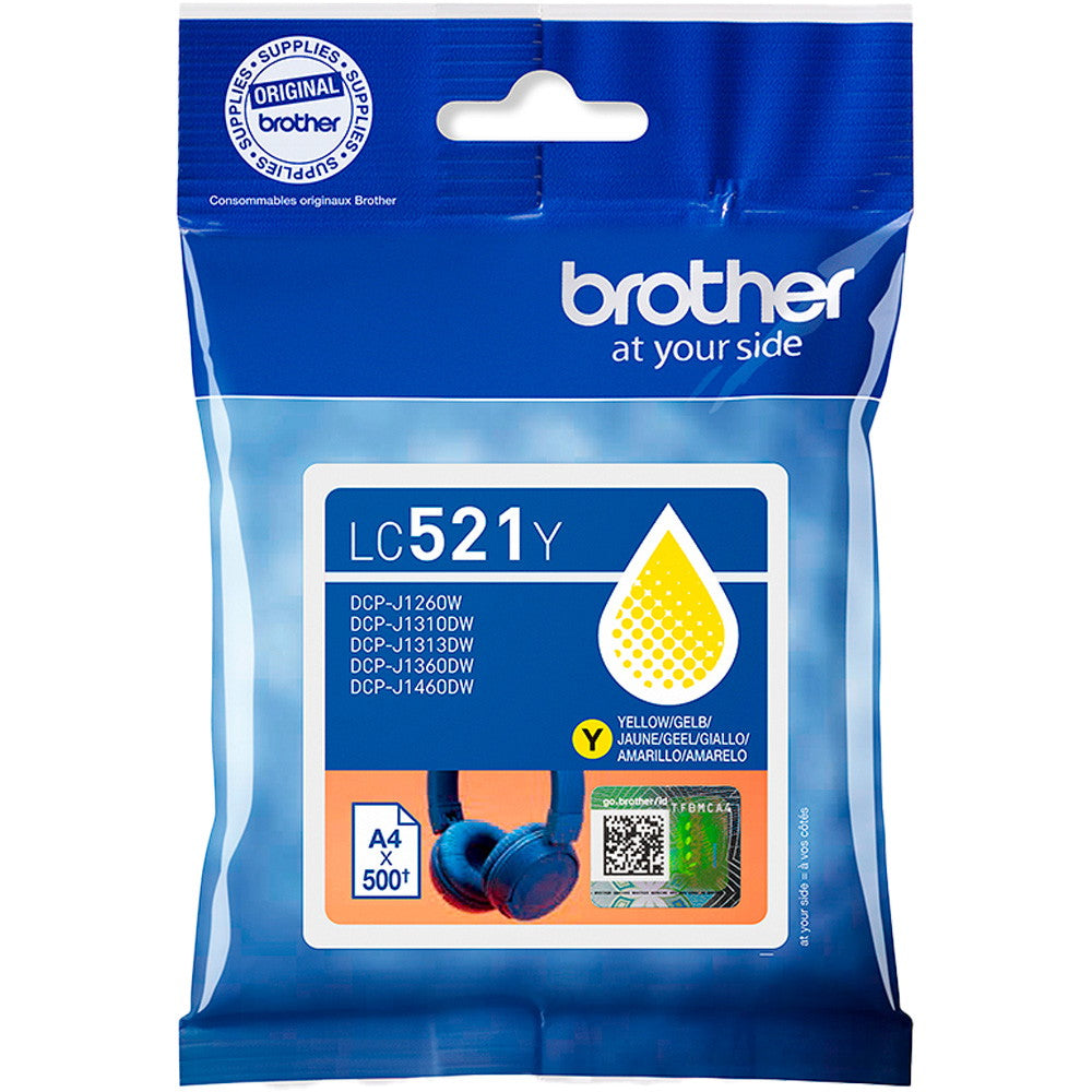 Brother LC521 Gul blækpatron 500ark
