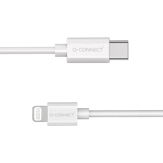 Q-Connect USB-C til Lightning kabel 30W 1,0m hvid