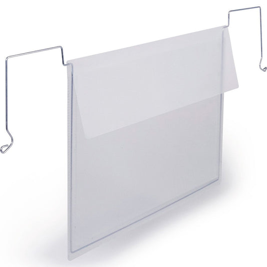 Durable lagerlomme m/wirebeslag og foldeflap A4 tværformat transparent