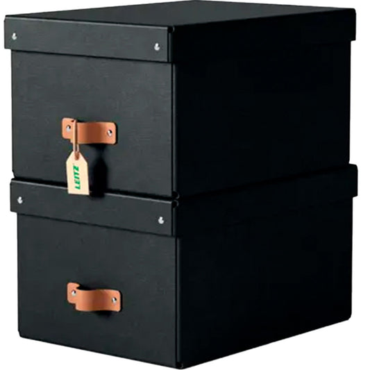 Leitz Puro opbevaringsboks m/låg 17L medium sort