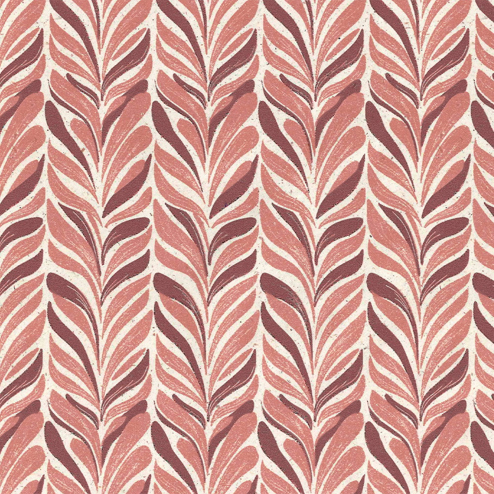Gavepapir Bladmønster 57cmx160m bordeaux