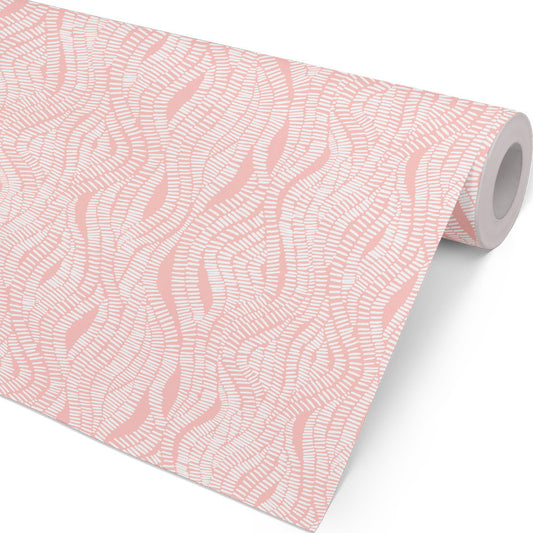 Gavepapir Stimønster 57cmx154m rosa mat