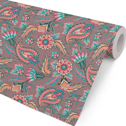 Gavepapir Paisley 57cmx154m brun