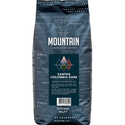 ☕ BKI Mountain Santos Colombia Kaffe Hele Bønner Mørk 1kg