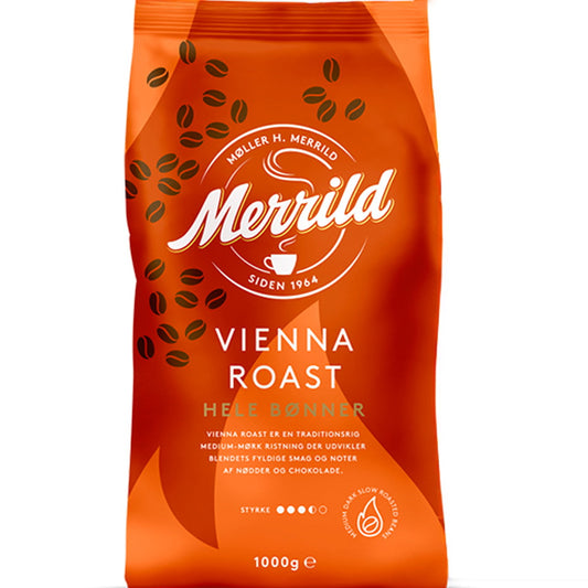 ☕ Merrild Vienna Roast Hele Bønner Kaffe 1000g