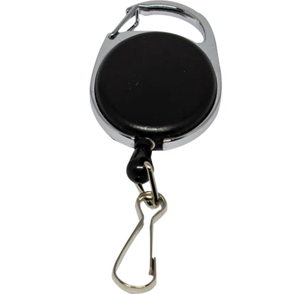 CardKeep Yoyo-holder med krog krom plast sort