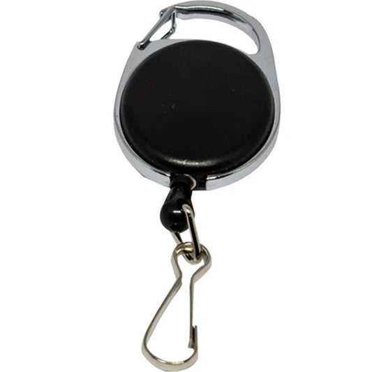 CardKeep Yoyo-holder med krog krom plast sort