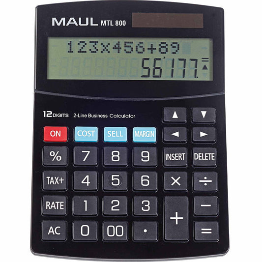 MAUL MTL 800 bordregner 12-cifre LCD-skærm sort