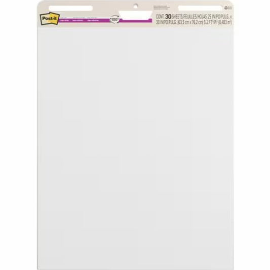Post-it Super flipoverpapir 63,5x76,2cm 2x30ark hvid