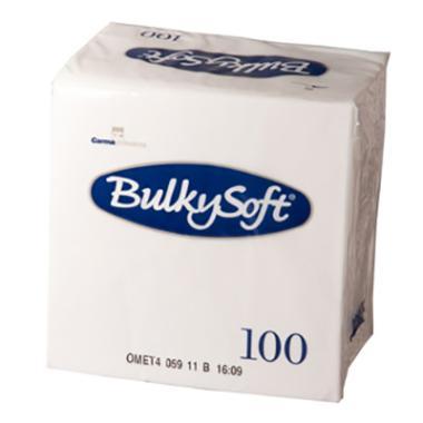 Serviet BulkySoft 24x24 cm 2-lag Ecolabel Hvid,100 stk/pk