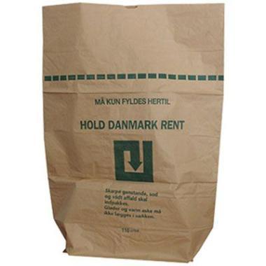 Papirsæk 100liter B700xL950mm 2-lag Hold Danmark Rent Brun,50 stk/krt