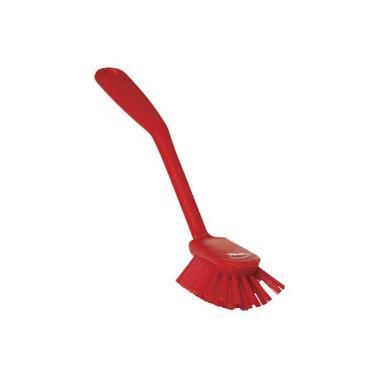 Opvaskebørste medium med skrabekant rød,stk