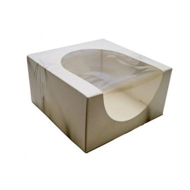 Kageæske hængslet låg S-Line L190xB190xH100mm med rude i PLA og åben front,100 stk/krt