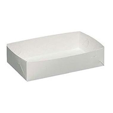 Kageæske fold selv nr 2 L230xB140xH50mm pap hvid,500 stk/krt