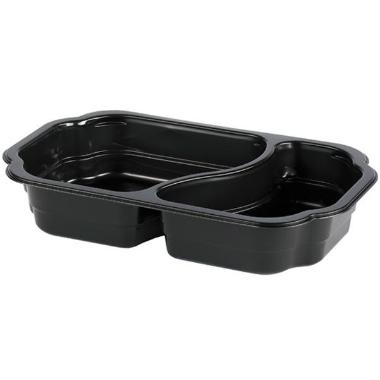 Bakke 2-rum Takeaway 1/4 GN 250x159x45 mm MIN PP Sort,246 stk/krt