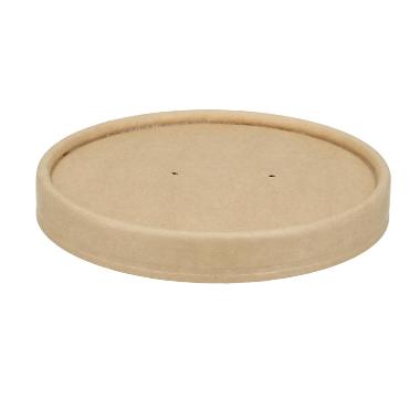 Paplåg Verive Ø115 mm til soup-to-go bæger pap/PLA Brun,25 stk/ps