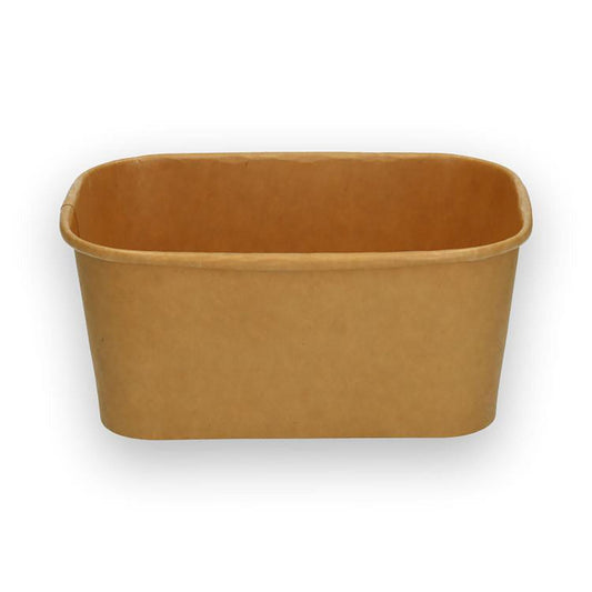 Bæger Verive Rektangulær 750ml L172xB120xH57.6mm Pap/PLA FSC Brun,50 stk/ps