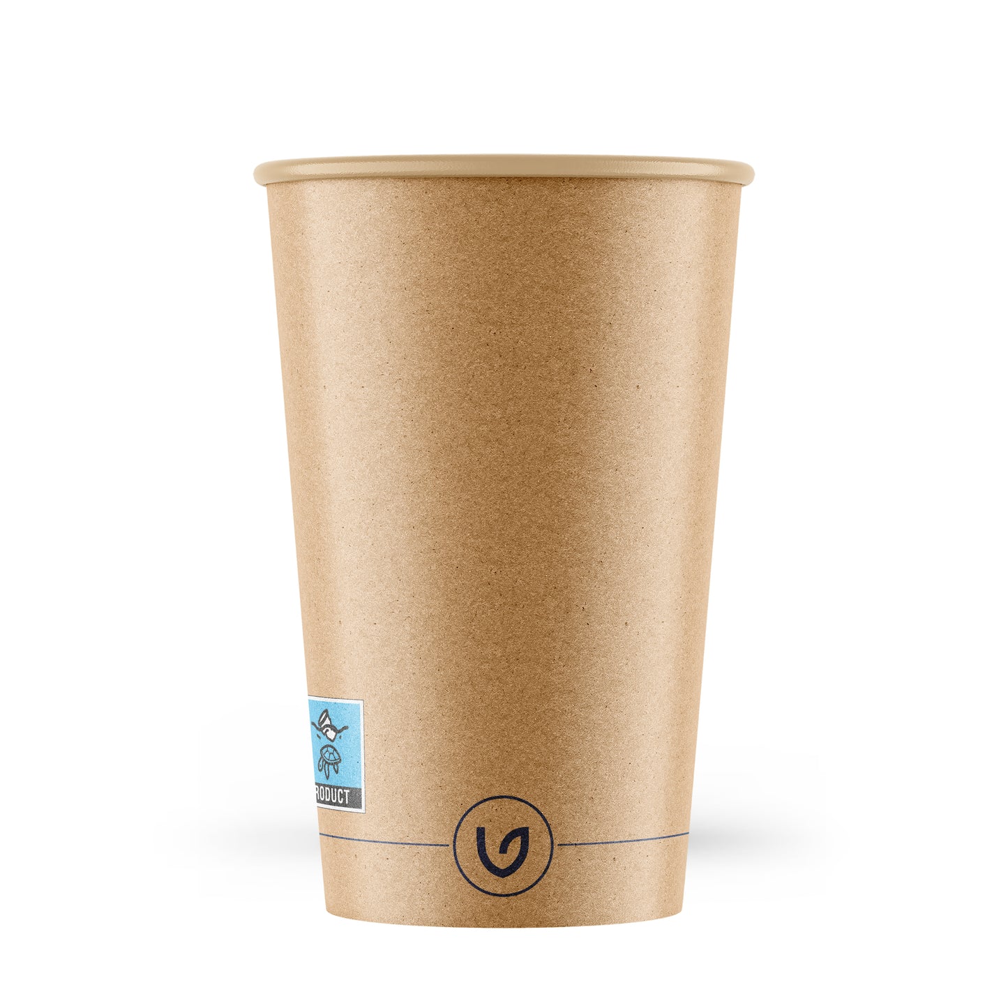 Kaffebæger Pap/Ac Ø90xH135mm 40cl 16oz Single Wall Brun Verive,50 stk/ps