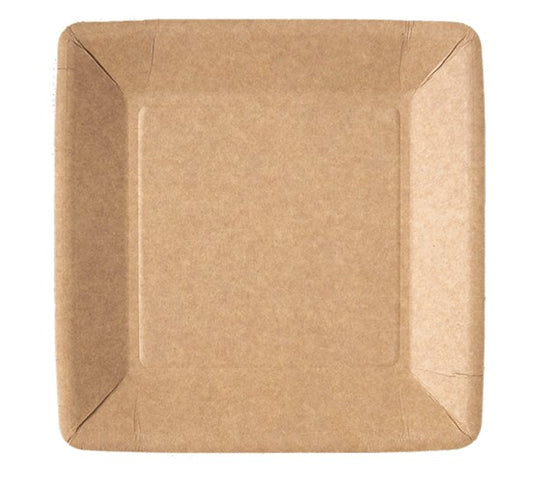 Paptallerken Verive L18xB18cm Pap Kraf uncoated Brun,14 pk x 50 stk/krt
