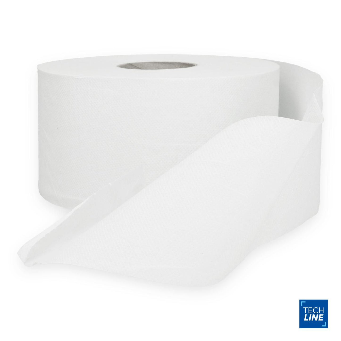 Toiletpapir Techline 2-lag Jumbo Mini Ø19xL120MxB9,8 Genbrugsfiber Hvid,12 rl x 1 stk/krt