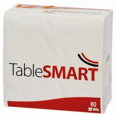 Frokostserviet, 1/4 Fold, 3-lags, 33x33, Table Smart, Hvid, ( 80 stk ) 1600 krt