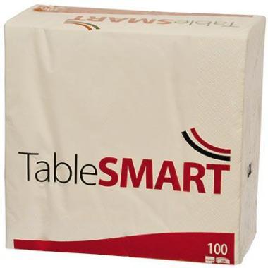 Middagsserviet, 1/4 Fold, 3-lags, 40x40, Hvid, Tablesmart ( 100 stk ) 1000 krt