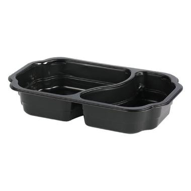 Bakke 2-rum Takeaway 1/4 GN 700/400 ml 250x159x45 mm PP Sort,246 stk/krt