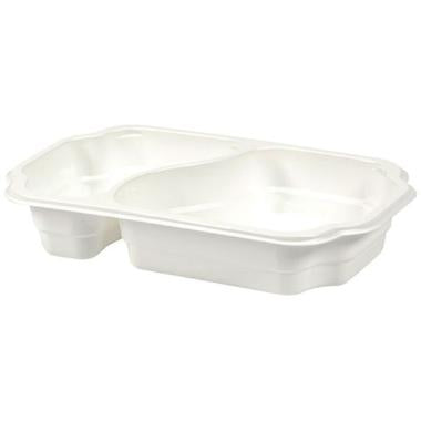 Bakke 2-rum Takeaway 1/4 GN 700/400 ml 250x159x45 mm PP Hvid,246 stk/krt