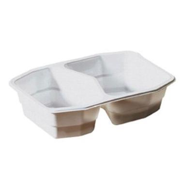 Bakke 2-rum HMR 500/400 ml 215x148x50 mm PP Hvid,312 stk/krt