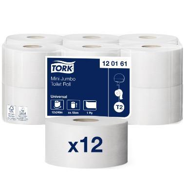 Toiletpapir Tork Jumbo Universal T2 Mini 1-lag 240 m,12 rl/krt