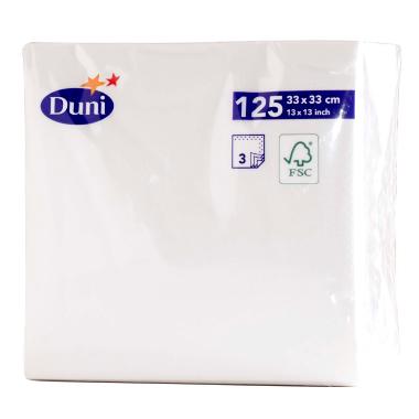 Serviet Duni 33x33cm 3-lag Hvid 125 stk,125 stk/pk