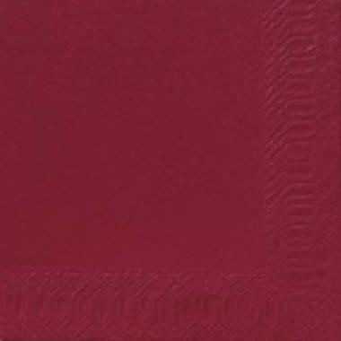 Frokostserviet, 1/4 Fold, 3-lags, 33x33, Duni, Bordeaux, ( 125 stk )