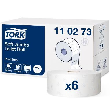 Toiletpapir Tork Premium Jumbo T1 Soft 2-lag 360 m,6 rl/krt