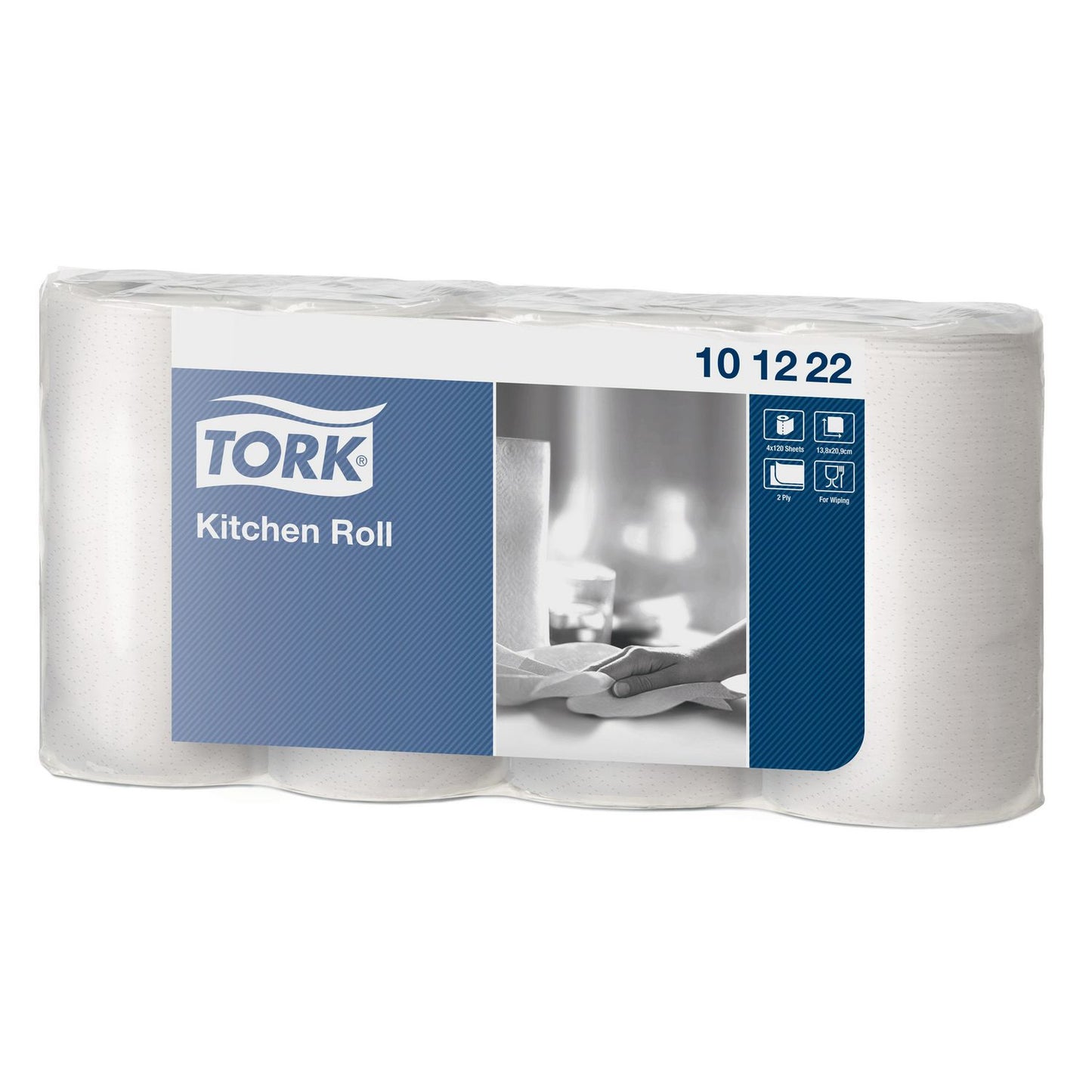 Køkkenrulle Tork Plus 2-lag 16.8m Hvid Ark 14 cmx 20,6 cm,8 pk x 4 rl/krt