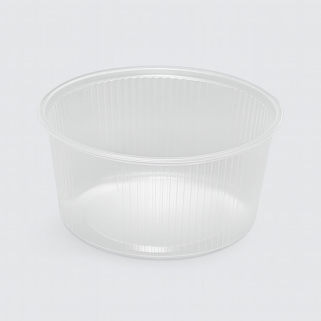 Salatbæger 250 ml – Rundt plastbæger, 100 stk/pk