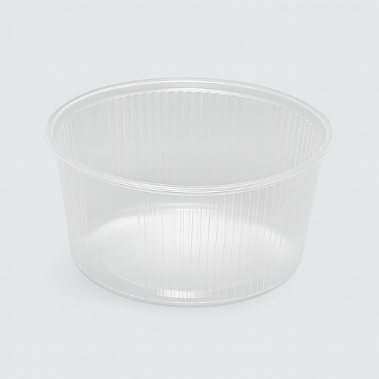 Salatbæger 250 ml – Rundt plastbæger, 100 stk/pk