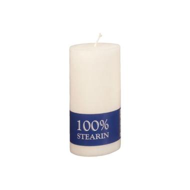 Bloklys Ø70x150 mm Brændetid 49 timer Ren Stearin Hvid,stk