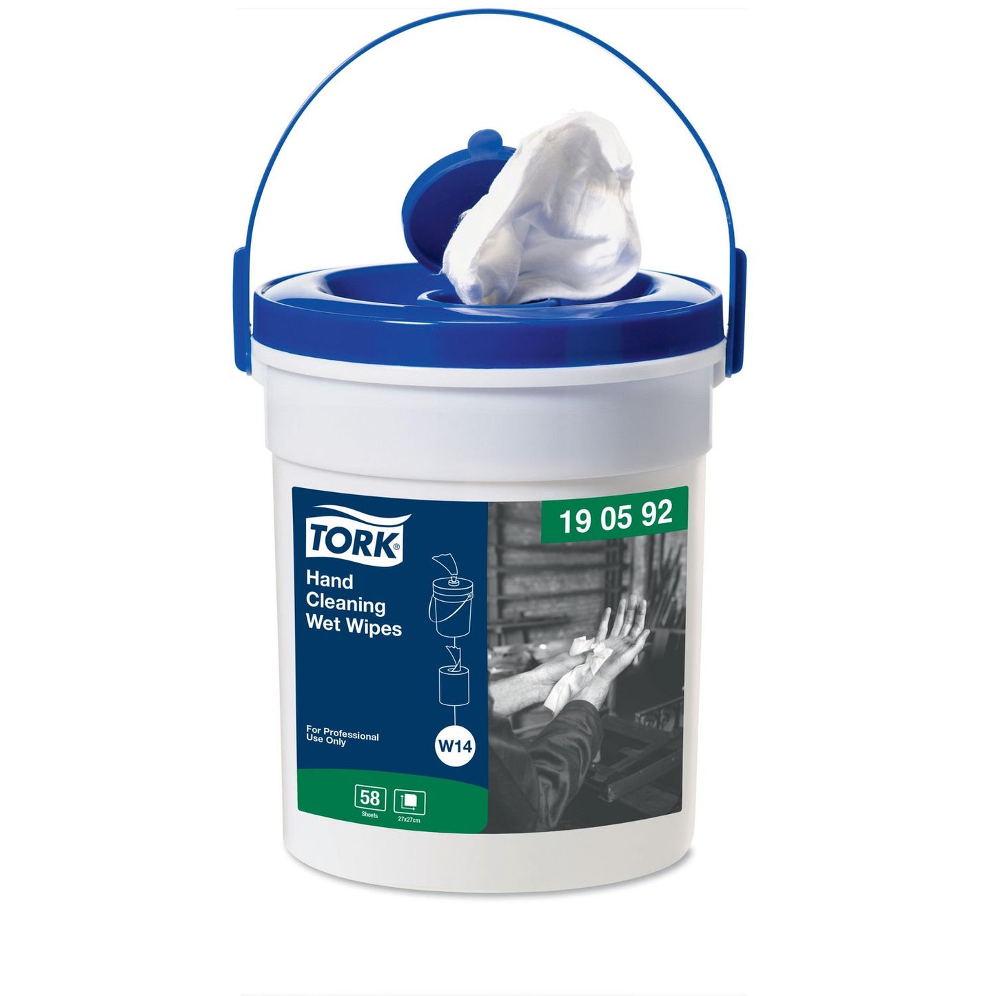 Håndrens Serviet Tork Hand Cleaning Wet Wipes 27x27cm 58 stk/spand uden Parfume,4 stk/krt