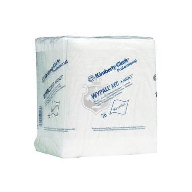 Aftørringsklud Wypall X60 1-lag 317x305 mm Hvid,12 pk x 76 stk/krt