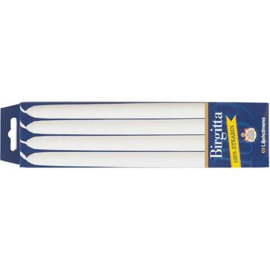 Kertelys Ø19x215 mm Brændetid 3 timer Lang Ren Stearin Hvid,15 pk x 4 stk/krt