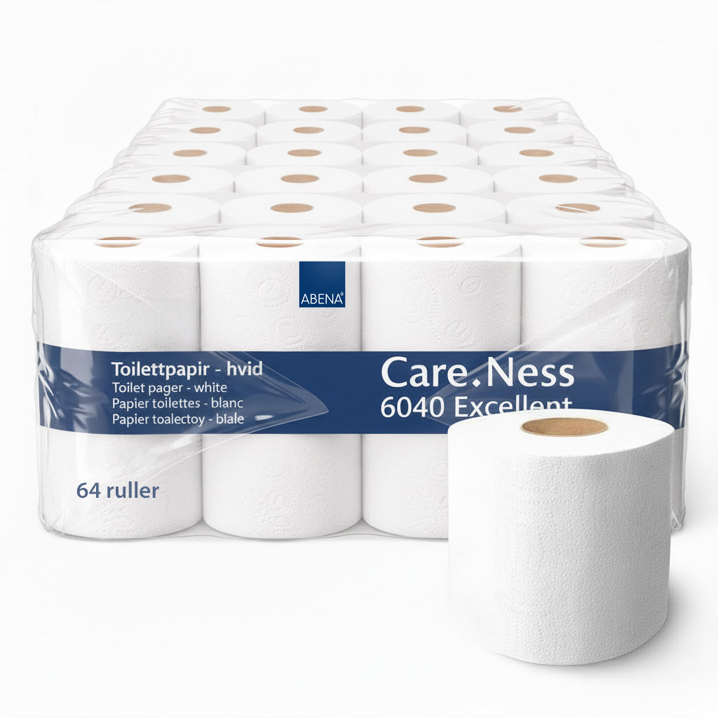 64 ruller | 2-lags Toiletpapir | Care-Ness Excellent - 100% nyfiber