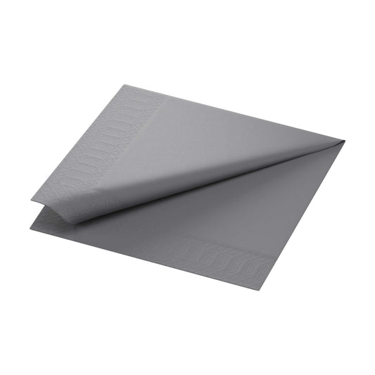 Middagsserviet, 1/4 Fold, 3-lags, 40x40, Granit Grå, Duni ( 125 stk ) / 8