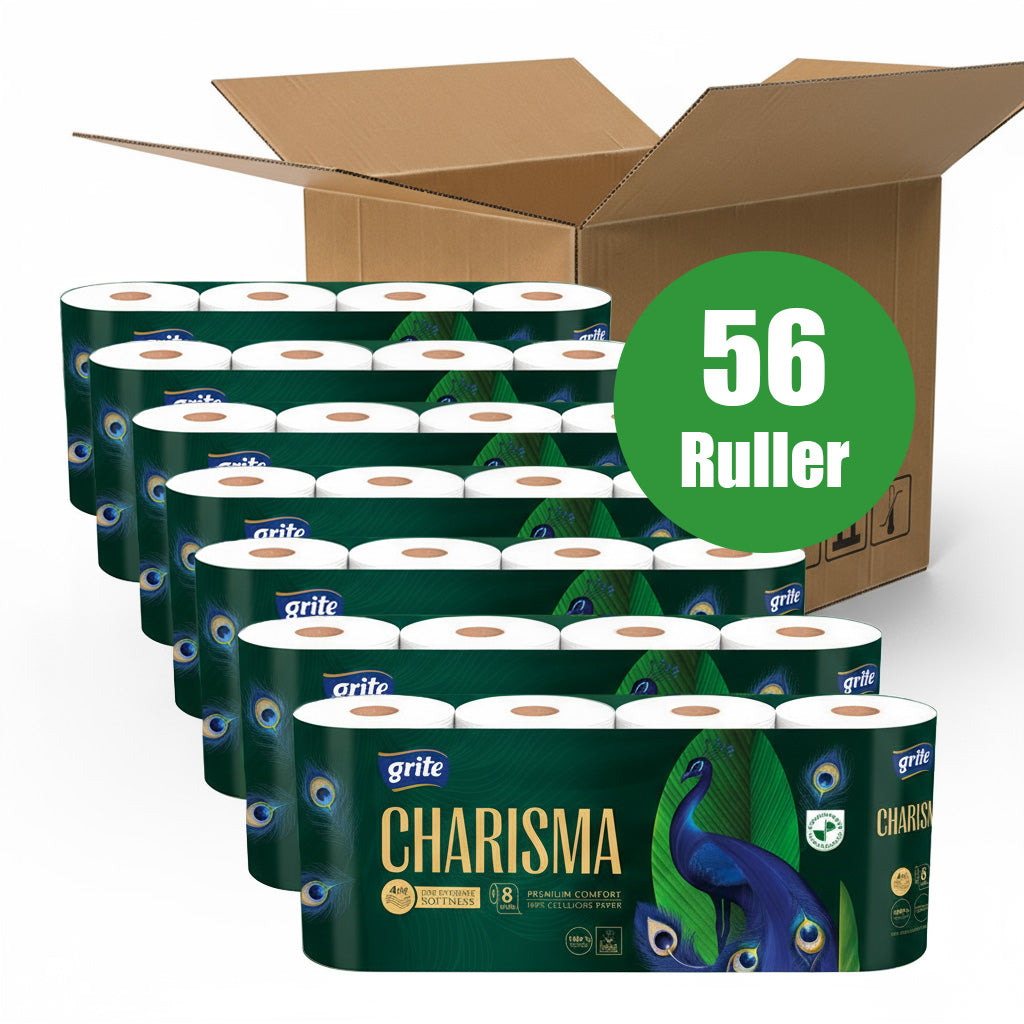56 ruller | 4-lags Toiletpapir | Grite Charisma - 100% nyfiber