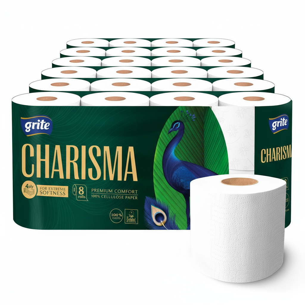 56 ruller | 4-lags Toiletpapir | Grite Charisma - 100% nyfiber